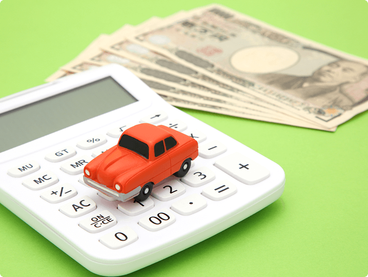 Toy car on calculator