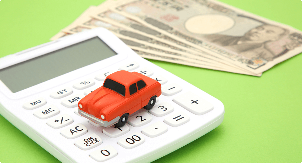 Toy car on calculator