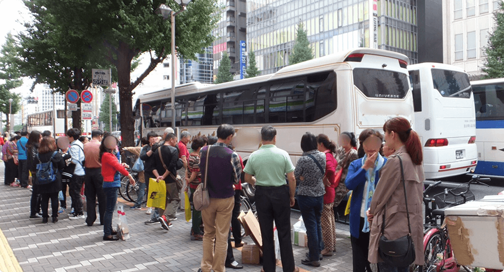 Crowded pedestrian street